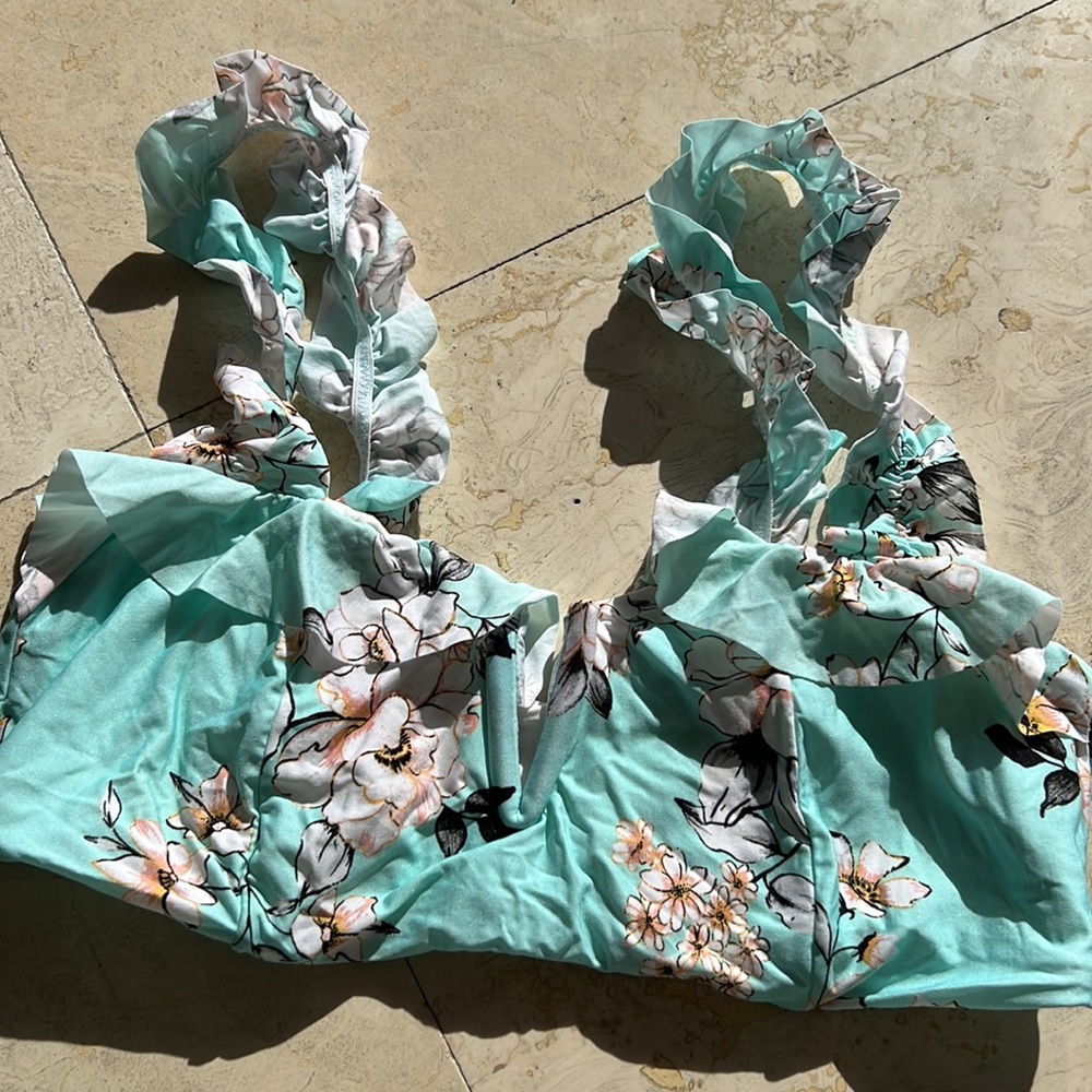 Pilyq blue floral bikini - S